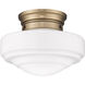 Ingalls 1 Light 12 inch Modern Brass Semi-flush Ceiling Light